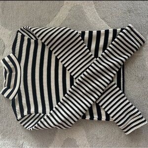 Aerie Black and White Cowl Neck Sweater